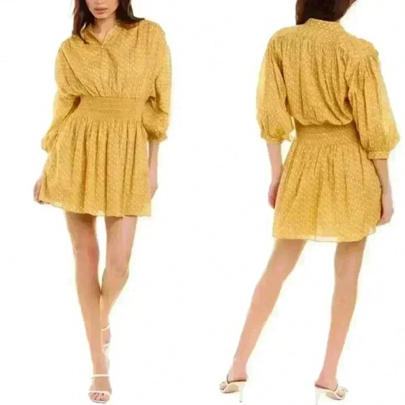 Rebecca Taylor “IKAT” Shirt Dress In Marigold Size Large New With Tags! - Picture 1 of 11